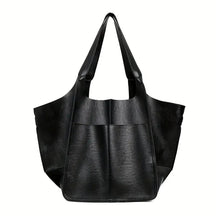 bags : Marianne Schoudertas - Groot Zacht PU Leer Tote Bag - Geelbruin in Zwart van Pantino