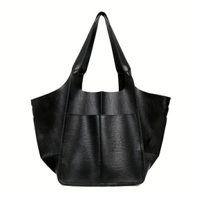bags : Marianne Schoudertas - Groot Zacht PU Leer Tote Bag - Geelbruin in Zwart van Pantino