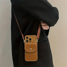 Phone Case : Portemonnee Zwart - Marissa Telefoonhoesje - Crossbody Telefoonhoesje met Riem in van Pantino