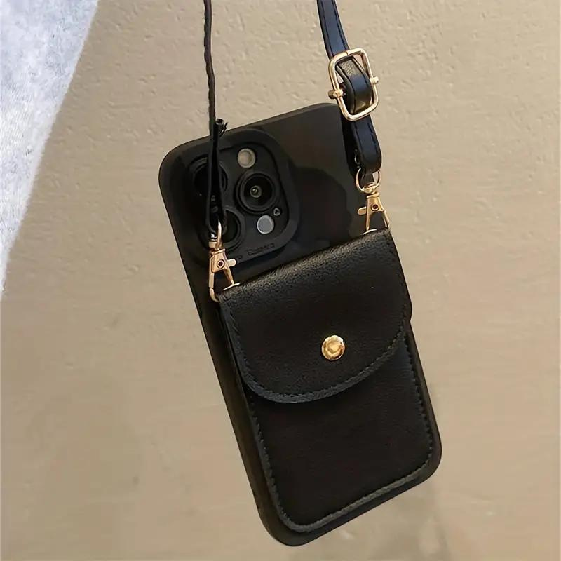 Phone Case : Portemonnee Zwart - Marissa Telefoonhoesje - Crossbody Telefoonhoesje met Riem in van Pantino