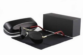 men's sunglasses : Heren Piloten Zonnebril Gepolariseerd - Lichtgewicht Metaal in Zwart Goud van Pantinoshop
