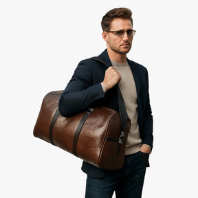 bags : Stevige en Ruime Leren Reistas - Zwart in van Pantino