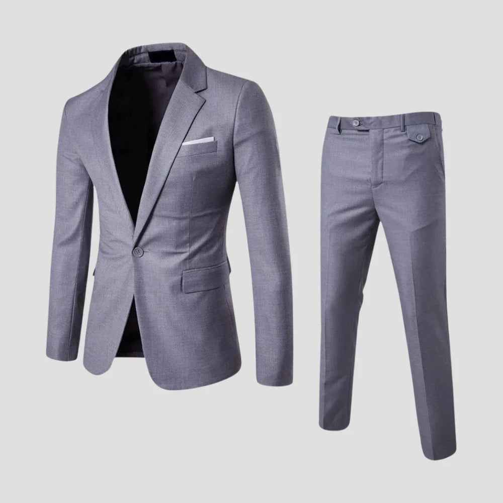 Lichtgewicht Tweedelig Slim Fit Herenpak voor Bruiloften en Formele Gelegenheden