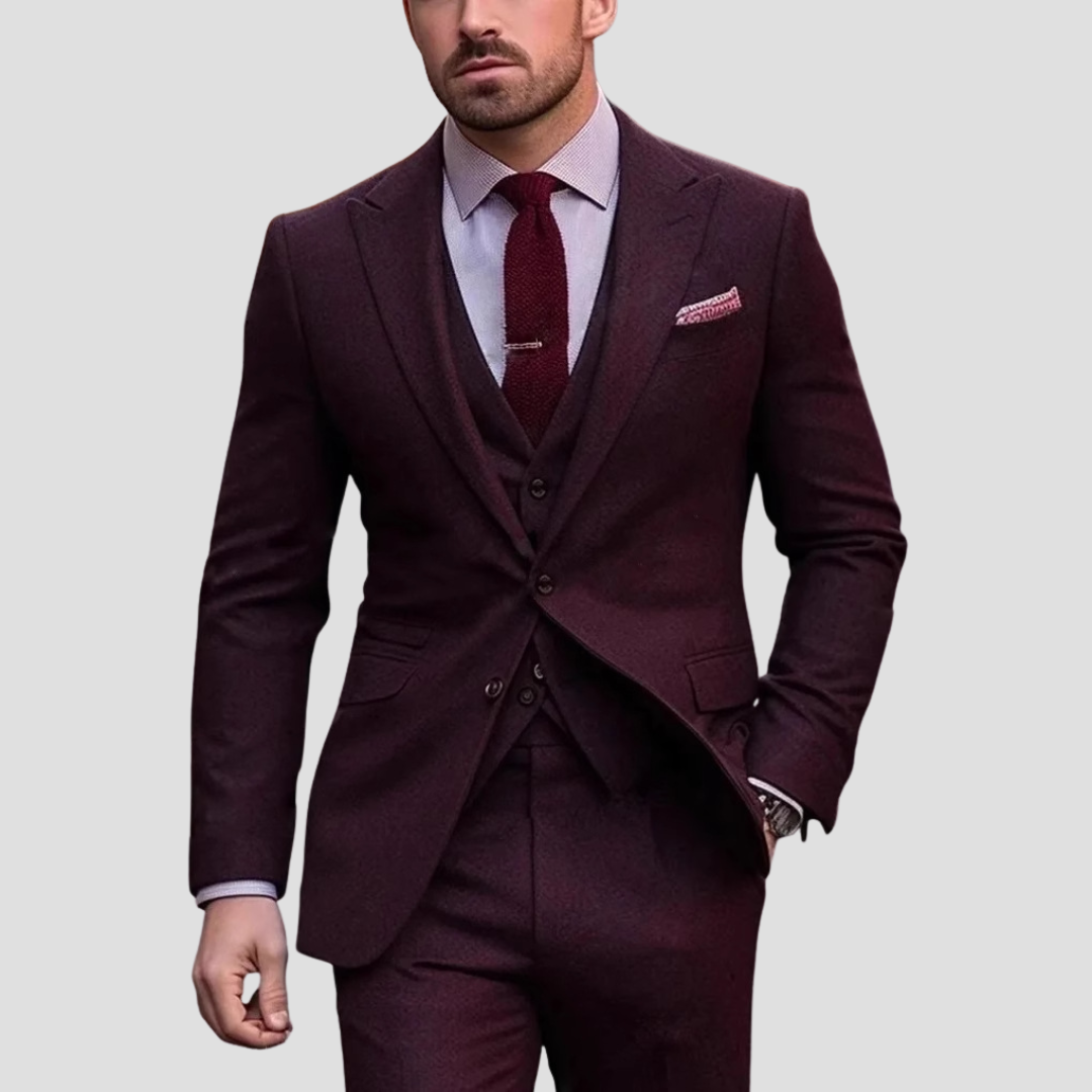 Driekleurig Slim Fit Mix Op Maat Gemaakt Herenpak voor Bruiloften en Bruidsjonkers
