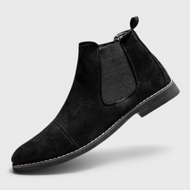 men's ankle boots : Heren Suède Chelsea Boots - Klassiek Design, Diverse Kleuren in Zwart van La Luna Melbourne
