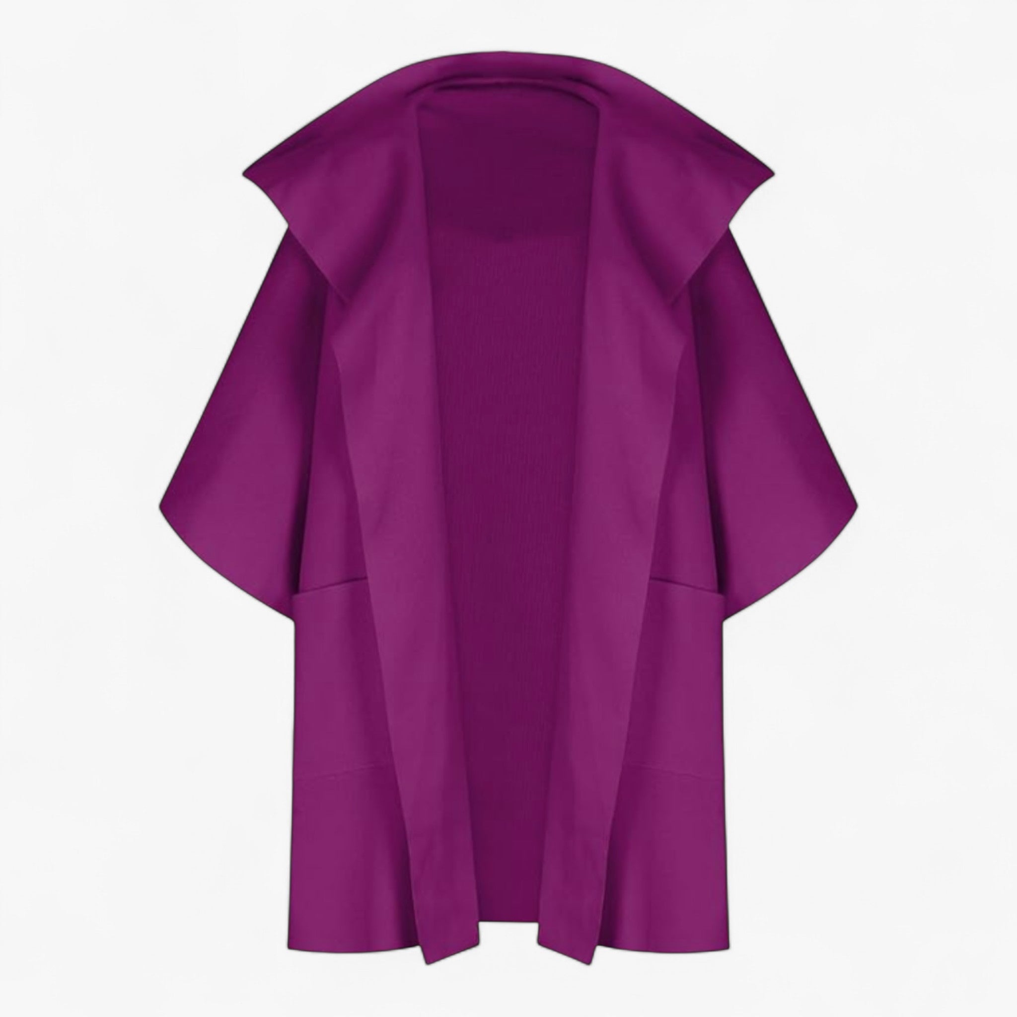 Clothes : Jas Dames Donkergroen - Elegante Midi Jas - Katoen in Paars van Pantino
