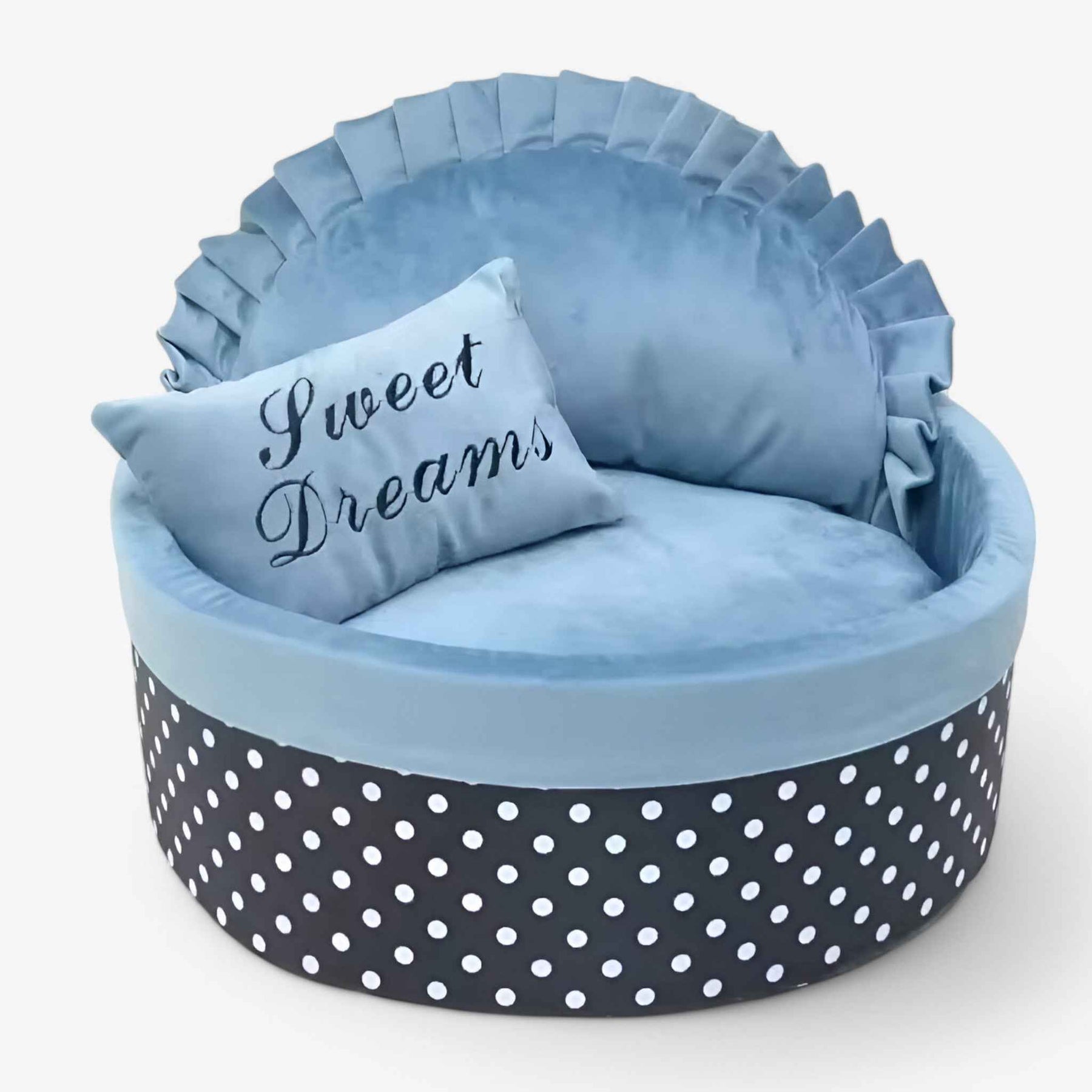 Pet Bed : Milo Dot | Warm en comfortabel wintermatras voor huisdieren in blauw van Pantino