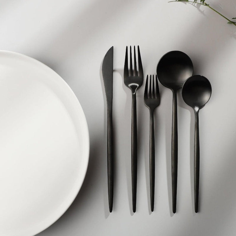 home & garden : Minimalistisch Bestekset Goud - Titanium Luxe Elegant Dineren - Titanium in van Pantino
