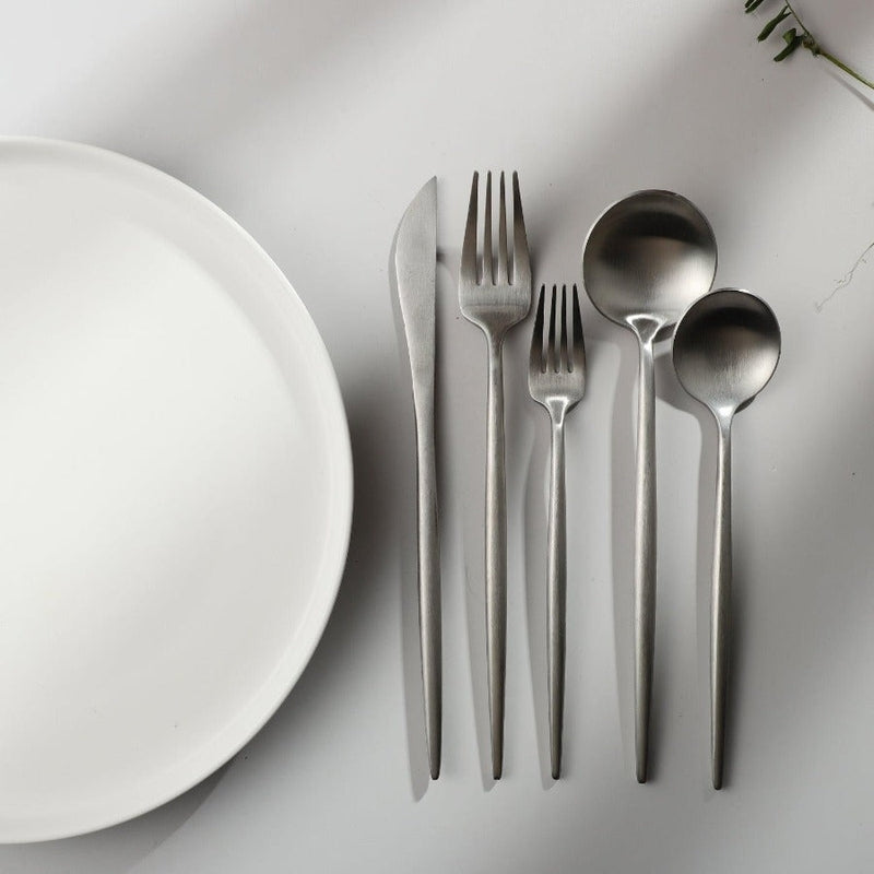 home & garden : Minimalistisch Bestekset Goud - Titanium Luxe Elegant Dineren - Titanium in van Pantino