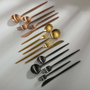 home & garden : Minimalistisch Bestekset Goud - Titanium Luxe Elegant Dineren - Titanium in van Pantino