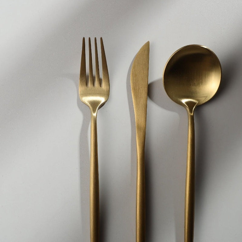 home & garden : Minimalistisch Bestekset Goud - Titanium Luxe Elegant Dineren - Titanium in van Pantino