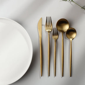 home & garden : Minimalistisch Bestekset Goud - Titanium Luxe Elegant Dineren - Titanium in van Pantino