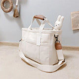 Trendige Beige Wickeltasche - Kompakter Organizer für Kinderwagen