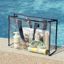 bags : Transparante Strandtas Dames - Waterdicht Groot Trendy - PVC in Blauw van Pantino