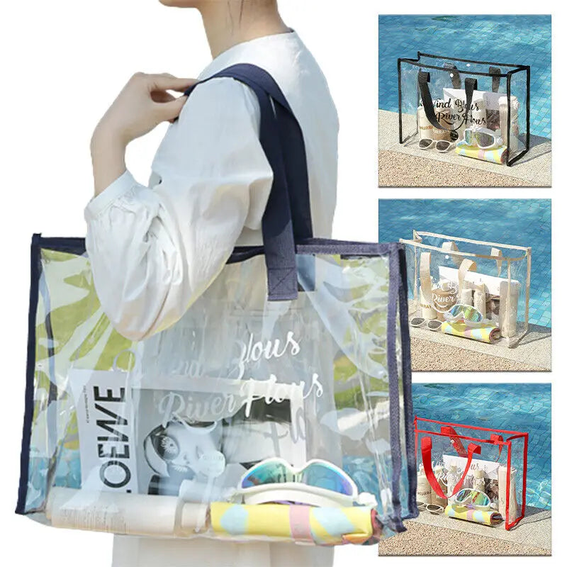 bags : Transparante Strandtas Dames - Waterdicht Groot Trendy - PVC in van Pantino