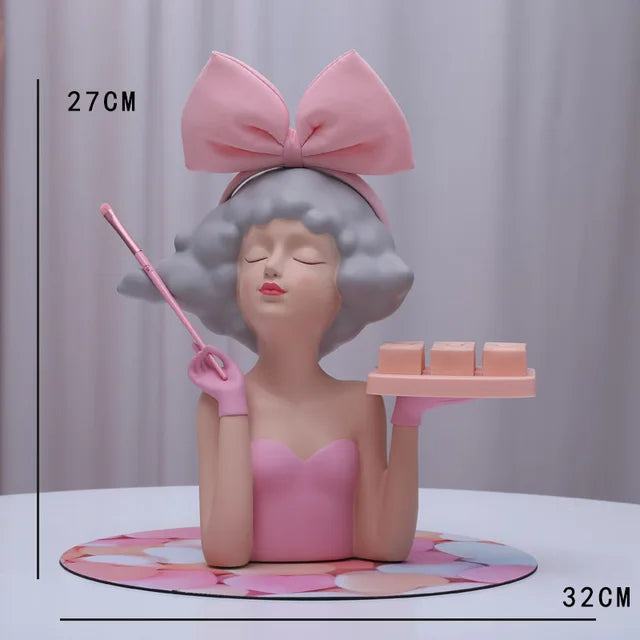 accessories : Modern Meisje Make-Up - Huidige Trends - Zwart Meisje (A) in Roze Meisje (B) van Pantino