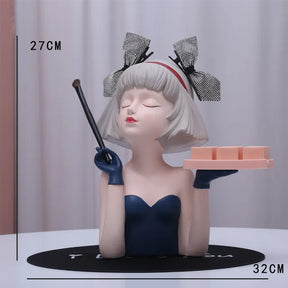 accessories : Modern Meisje Make-Up - Huidige Trends - Zwart Meisje (A) in Blauw Meisje van Pantino