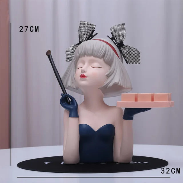 accessories : Modern Meisje Make-Up - Huidige Trends - Zwart Meisje (A) in Blauw Meisje van Pantino