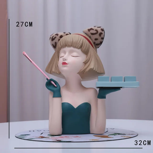 accessories : Modern Meisje Make-Up - Huidige Trends - Zwart Meisje (A) in Groen Meisje van Pantino