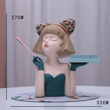 accessories : Modern Meisje Make-Up - Huidige Trends - Zwart Meisje (A) in Groen Meisje van Pantino