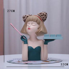 accessories : Modern Meisje Make-Up - Huidige Trends - Zwart Meisje (A) in Groen Meisje van Pantino