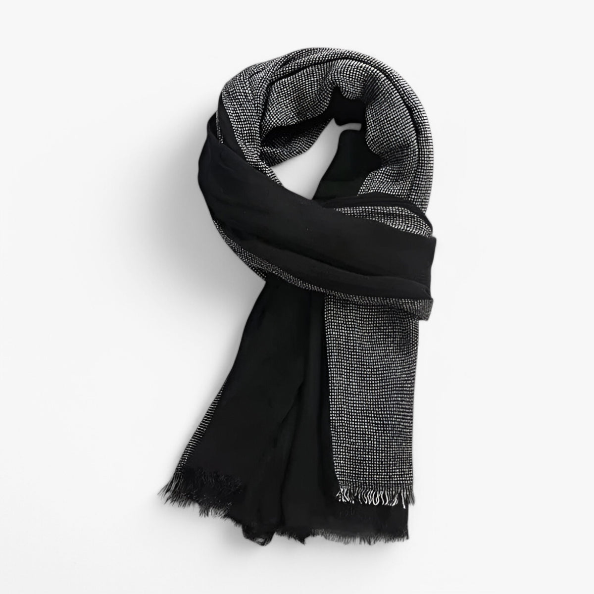 Scarf : Sjaal Blauw - Moon Madrid - Whittier Luxe voor Stijl en Warmte in Zwart 80x190cm van Pantino