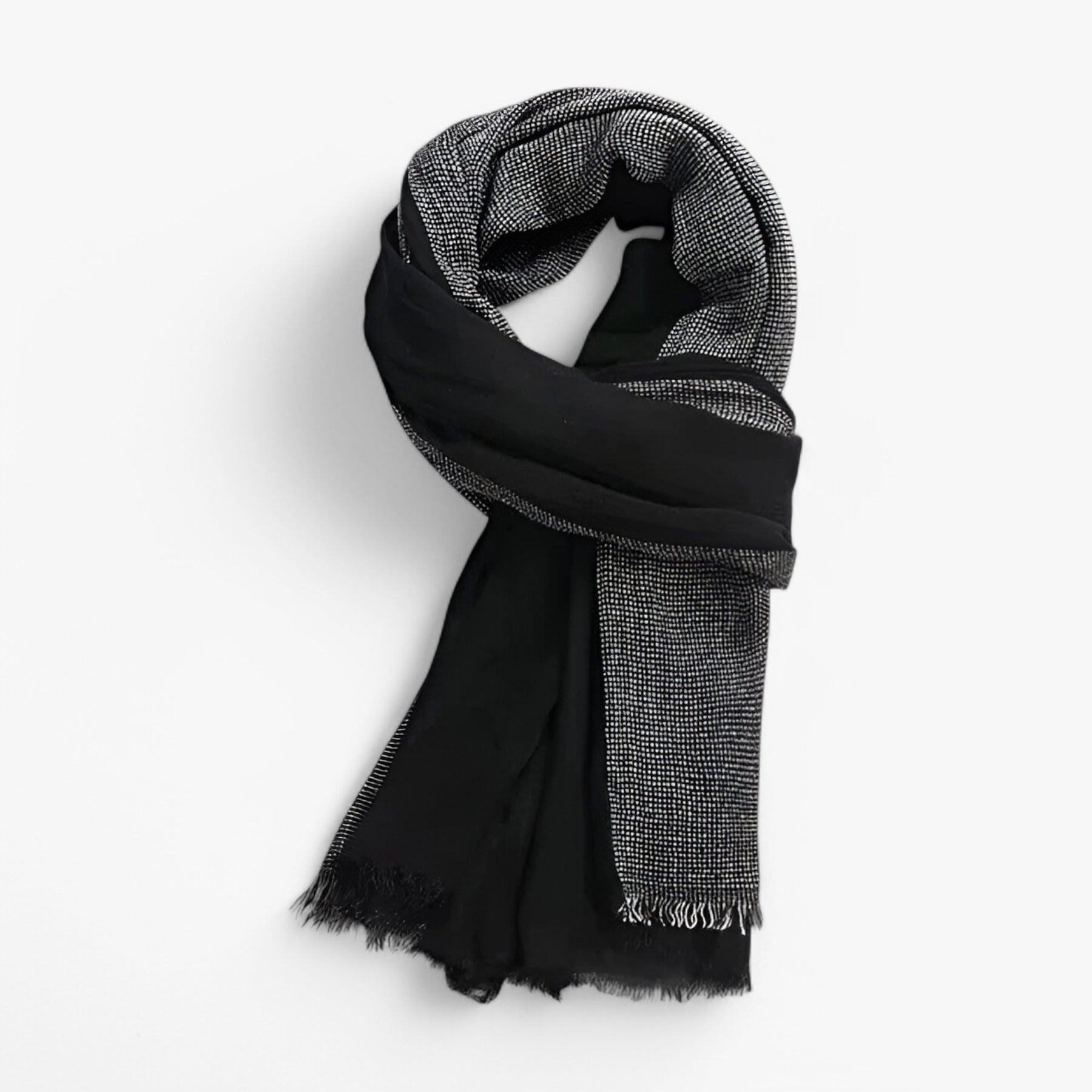 Scarf : Sjaal Blauw - Moon Madrid - Whittier Luxe voor Stijl en Warmte in Zwart 80x190cm van Pantino