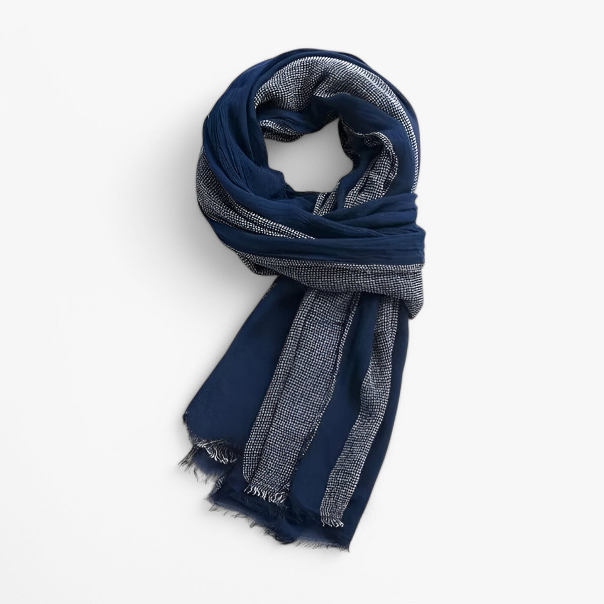 Scarf : Sjaal Blauw - Moon Madrid - Whittier Luxe voor Stijl en Warmte in Blauw 80x190cm van Pantino