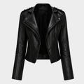 Zwarte Dames Bikerjas van Polyester - Elegante en Comfortabele Motorstijl