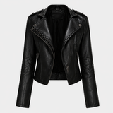 Zwarte Dames Bikerjas van Polyester - Elegante en Comfortabele Motorstijl
