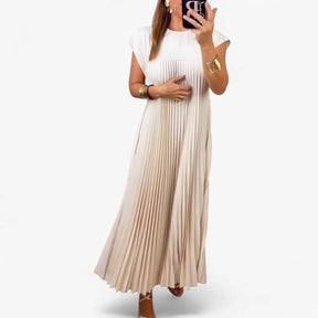 Jurken : Jurk Dames Beige - Mouwloze Elegante in van Pantino