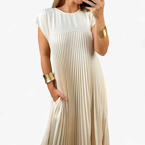 Jurken : Jurk Dames Beige - Mouwloze Elegante in van Pantino