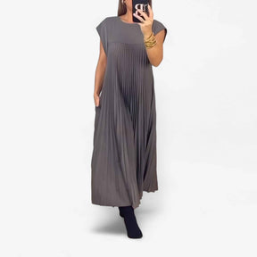 Jurken : Jurk Dames Beige - Mouwloze Elegante in van Pantino