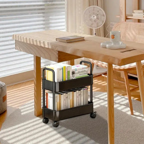 home & garden : Mobiele Boekenkar op Wielen Metaal 3 Etages Zwart 2 Lagen in Zwart 2 lagen van Pantino