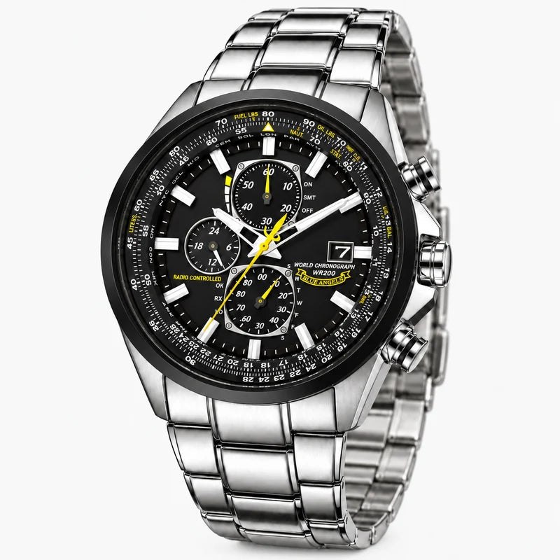 Watches : Heren Chronograaf Horloge MultiSteel 42mm, Zilverkleurig Staal met Elegante Blauwe Wijzerplaat in van Pantinoshop