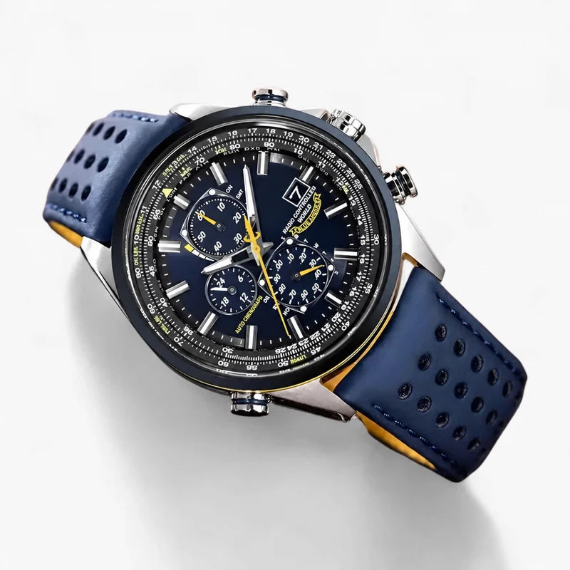 Watches : Heren Chronograaf Horloge MultiSteel 42mm, Zilverkleurig Staal met Elegante Blauwe Wijzerplaat in van Pantinoshop