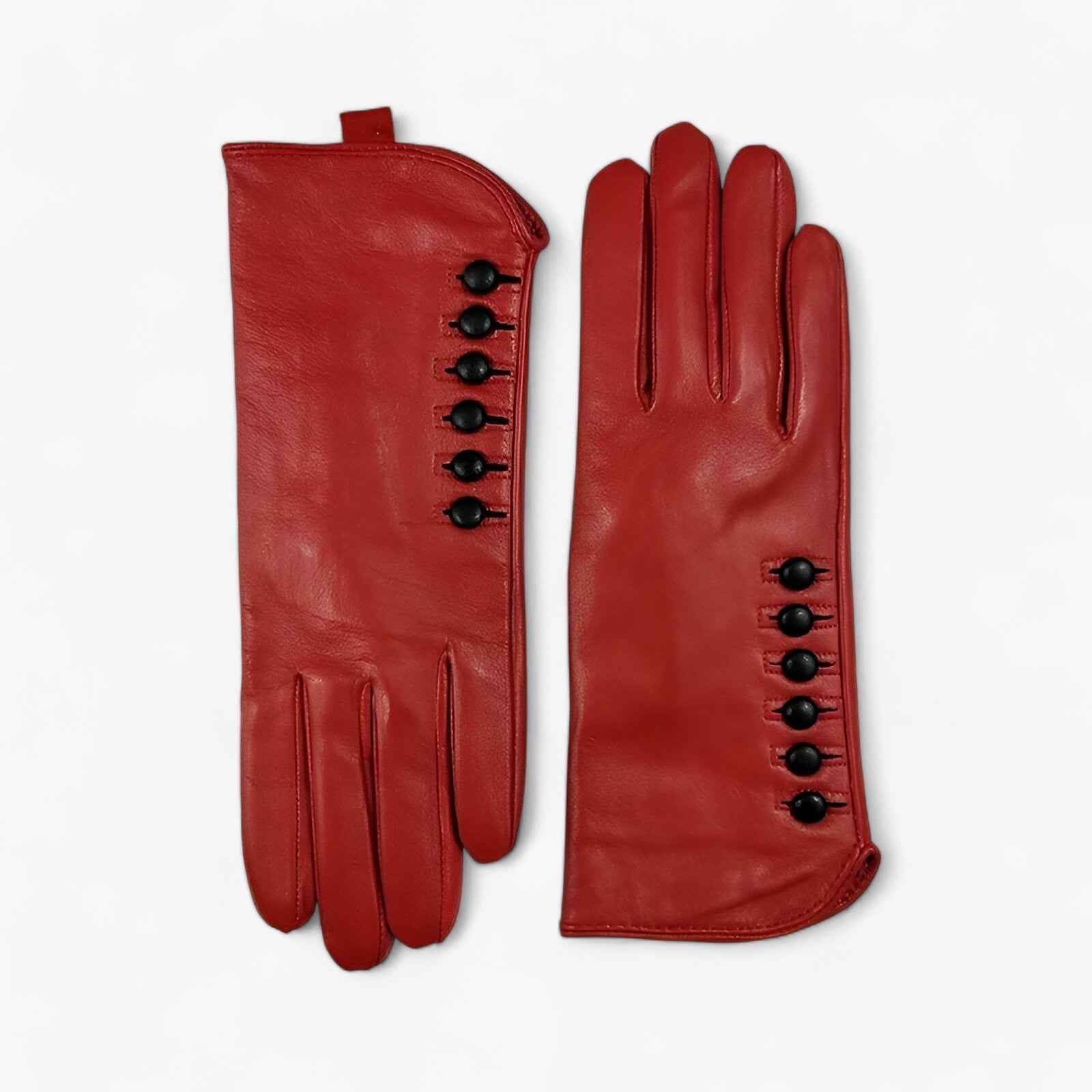 Gloves : Leren Handschoenen van Hoogwaardig Leer voor de Koudste Dagen - Rood in van Pantino