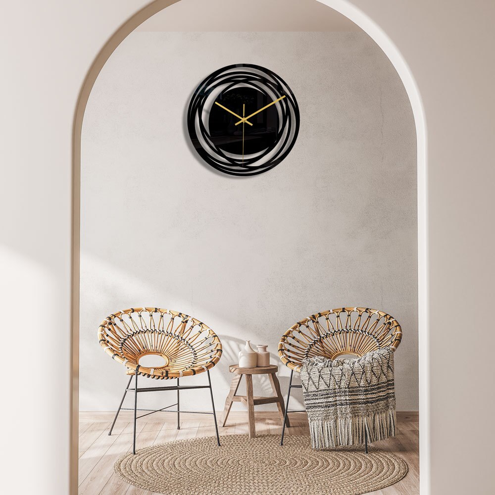 home & garden : Moderne Wandklok "ZwartElegantie" - Stijlvol Zwart Horloge - Brengt een Vleugje Elegantie in Elke Kamer in van Pantino