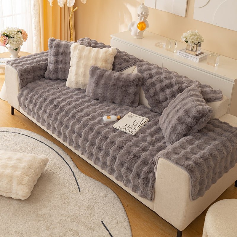 home & garden : Ultra Zachte Bankhoes - Comfortabel Meubels Bescherming - Microvezel in Grijs van Pantino