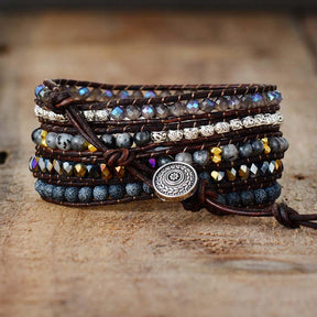 Bracelet : Onyx Maanlicht Beschermende Wikkelarmband in van Pantino