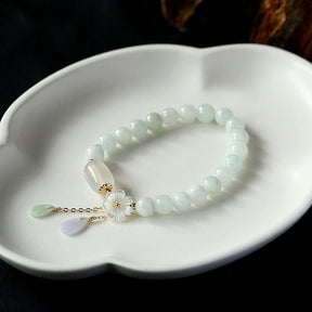 Bracelet : Purity&Harmony Witte Jade en Agaat Kralen in van Pantino