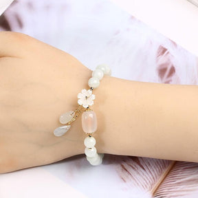 Bracelet : Purity&Harmony Witte Jade en Agaat Kralen in van Pantino