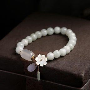 Bracelet : Purity&Harmony Witte Jade en Agaat Kralen in van Pantino