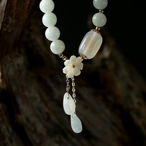 Bracelet : Purity&Harmony Witte Jade en Agaat Kralen in van Pantino