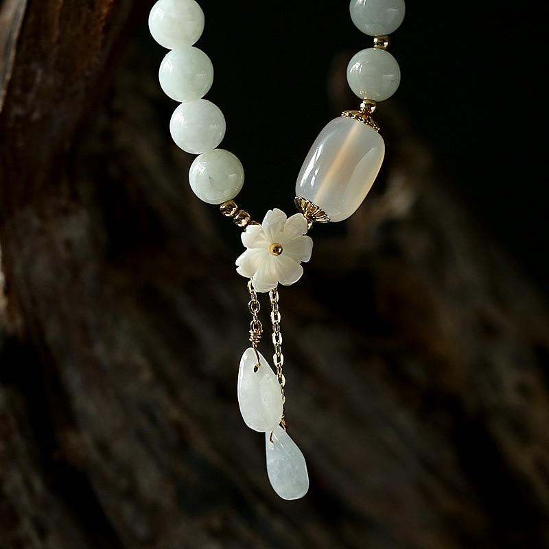 Bracelet : Purity&Harmony Witte Jade en Agaat Kralen in van Pantino