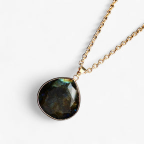 Necklace : Natuurlijke Labradoriet Gouden in van Pantino