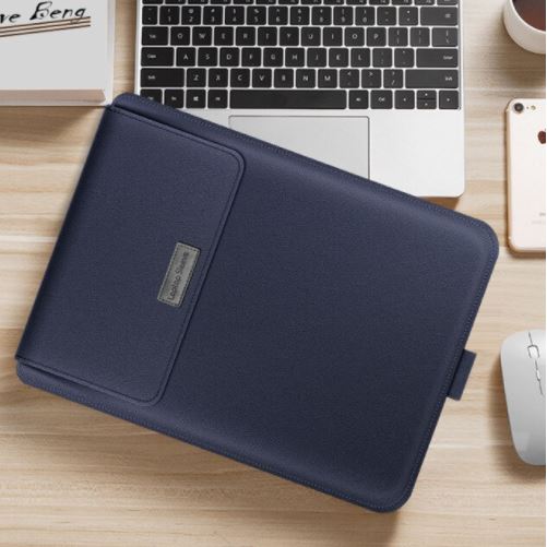 Laptop Sleeve : Laptop Sleeve Stand - Zwart in Marine Blauw van Pantino