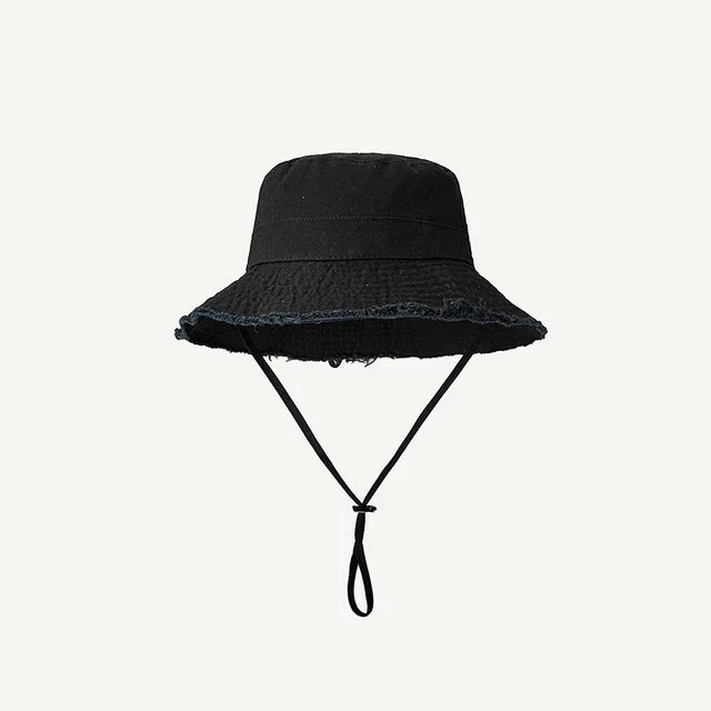 Bucket Hat : Oranje Katoenen Bucket Hat voor Dames & Heren - Comfortabel & Stijlvol in Zwart 54-58cm van Pantino
