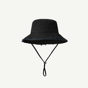 Bucket Hat : Bucket Hat Katoen - Oranje in Zwart 54-58cm van Pantino
