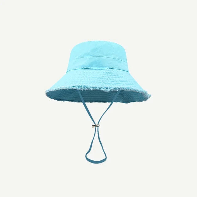 Bucket Hat : Oranje Katoenen Bucket Hat voor Dames & Heren - Comfortabel & Stijlvol in Blauw 54-58cm van Pantino